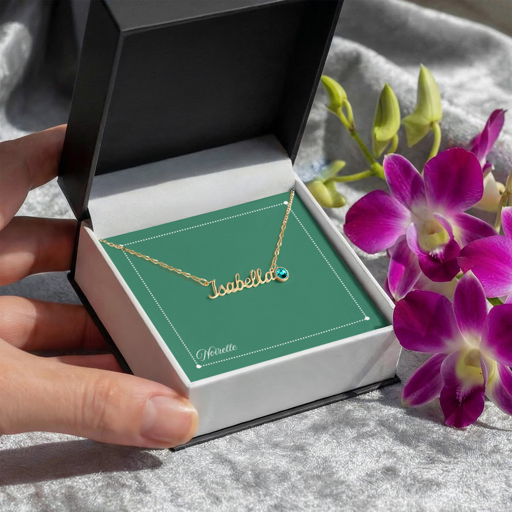 Personalized Name Necklace with Birthstone