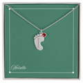 Personalized Baby Feet Necklace with Birthstone