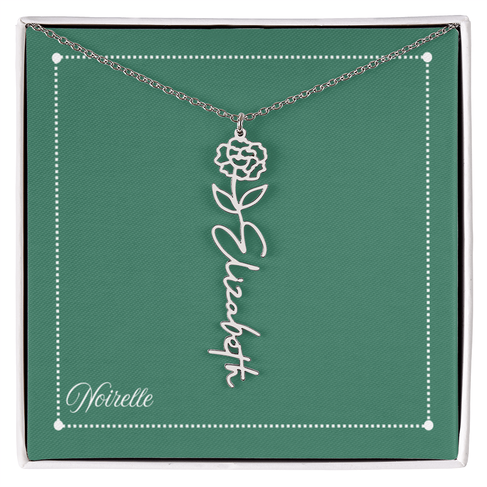 Personalized Flower Name Necklace