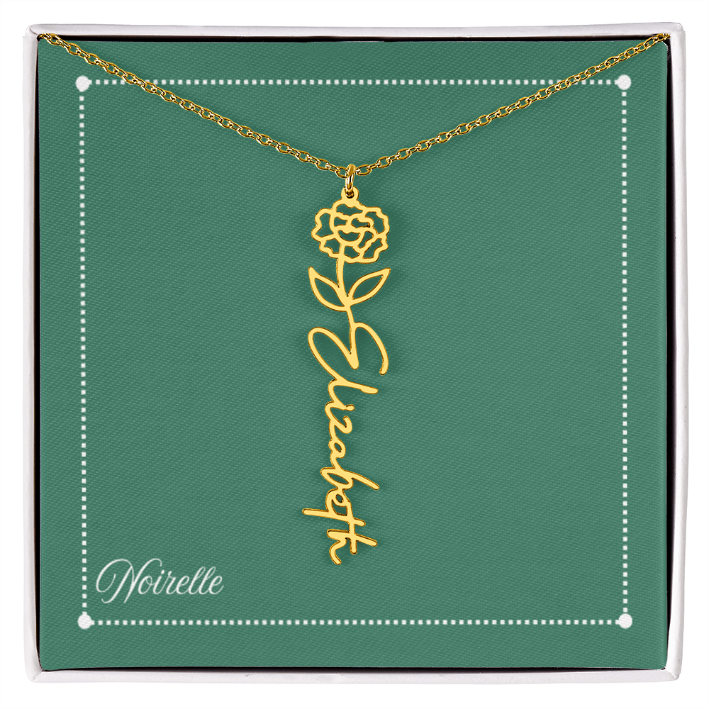 Personalized Flower Name Necklace
