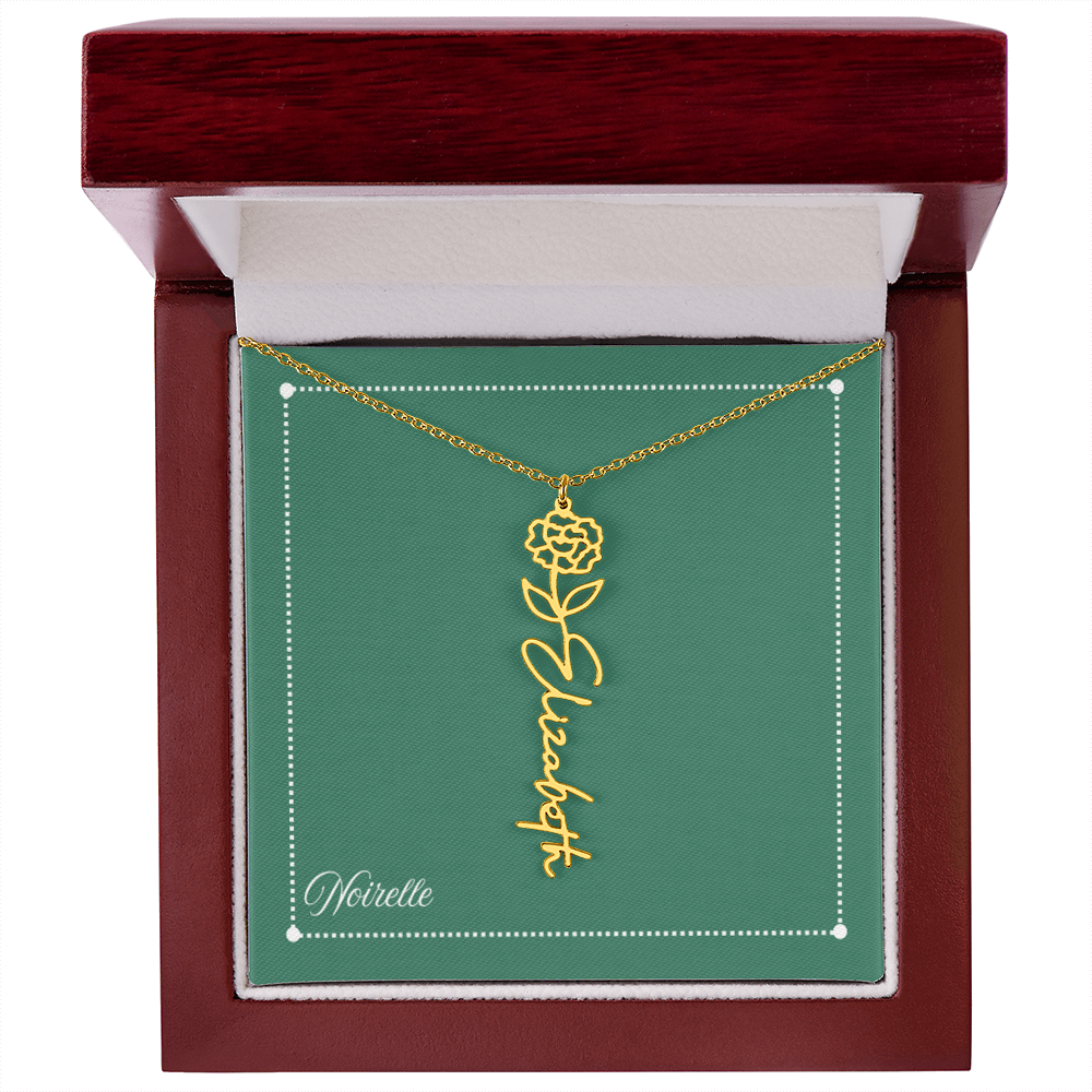 Personalized Flower Name Necklace