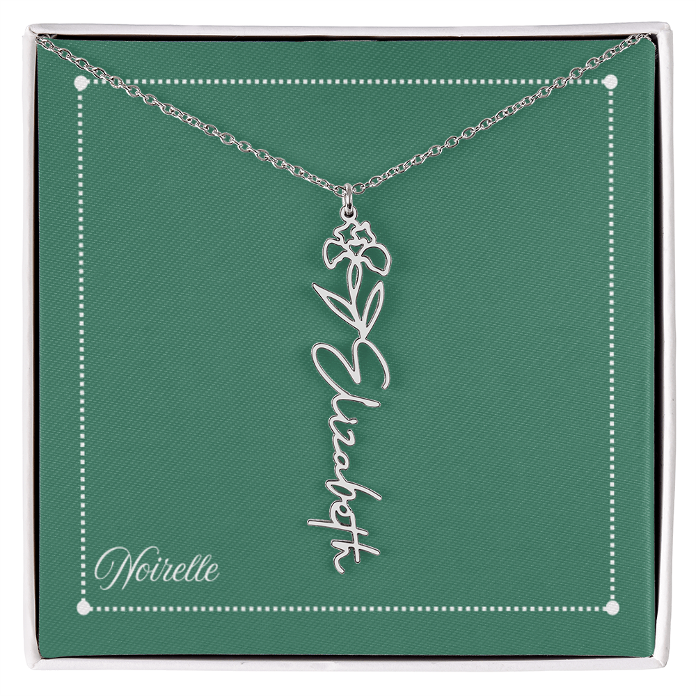 Personalized Flower Name Necklace