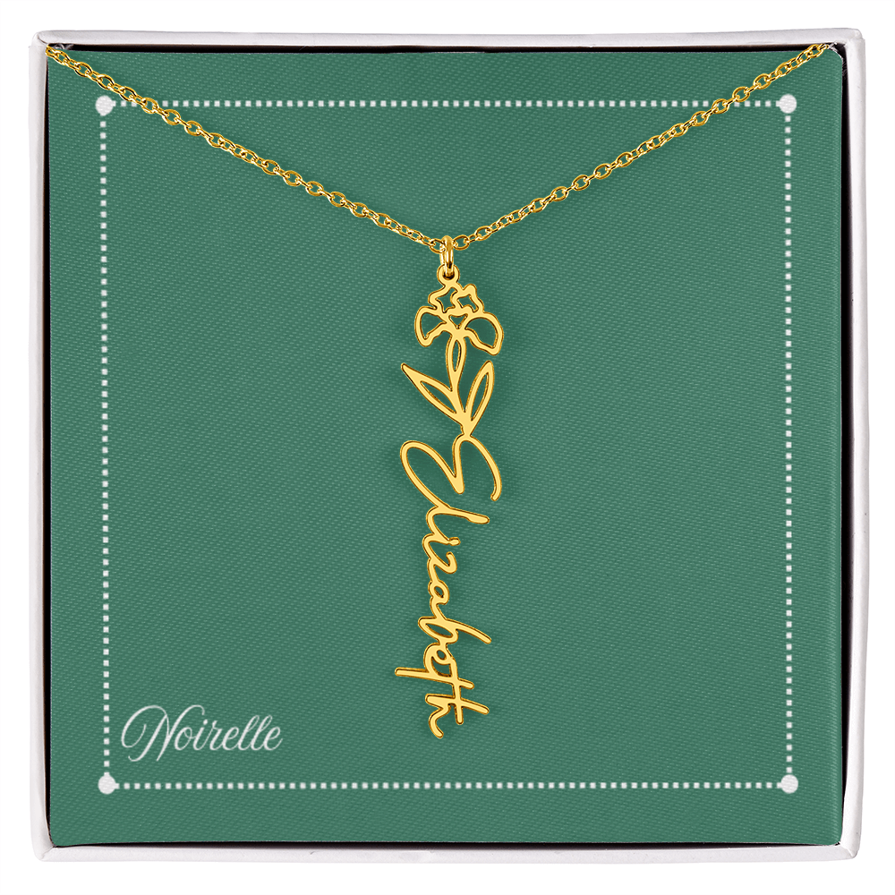 Personalized Flower Name Necklace