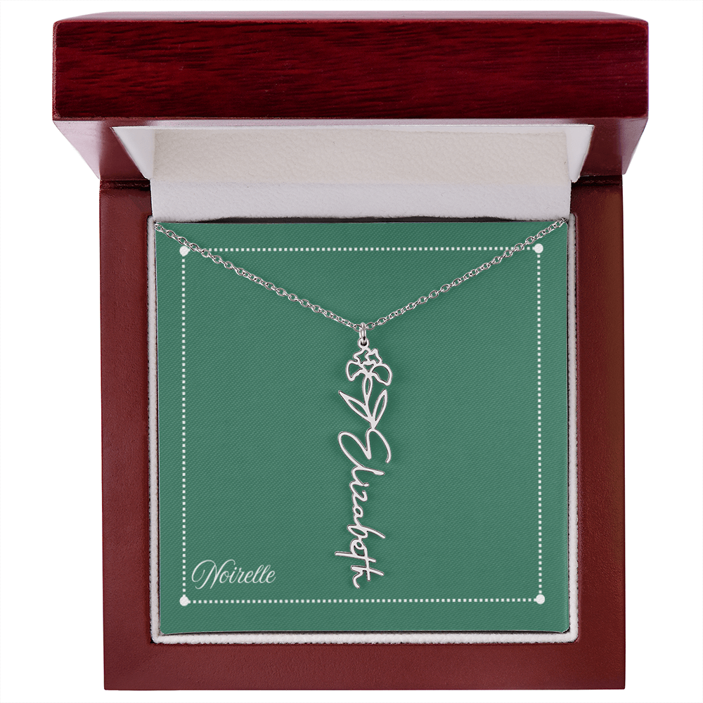 Personalized Flower Name Necklace