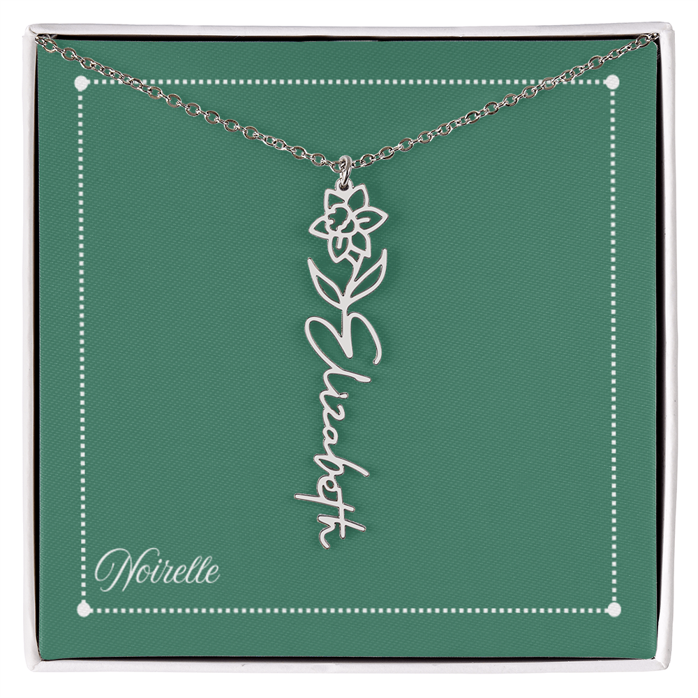 Personalized Flower Name Necklace