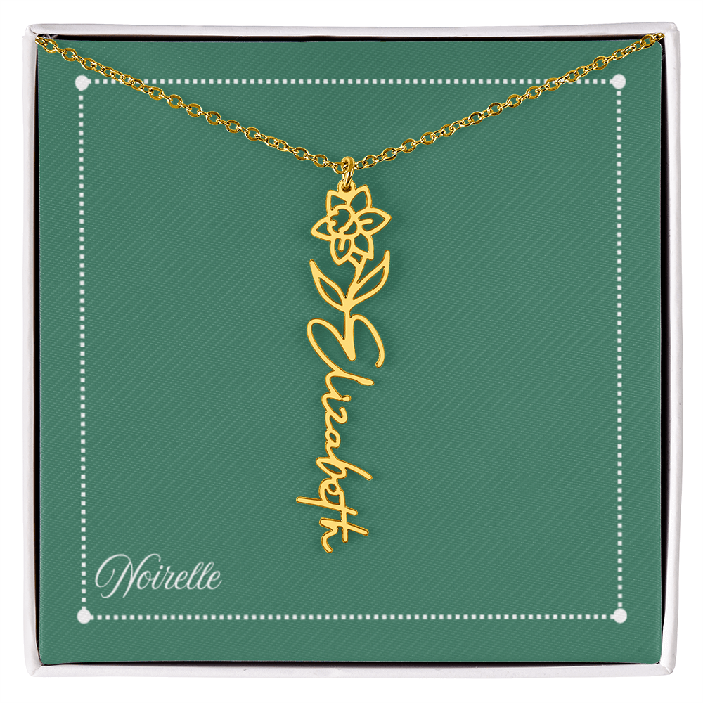 Personalized Flower Name Necklace
