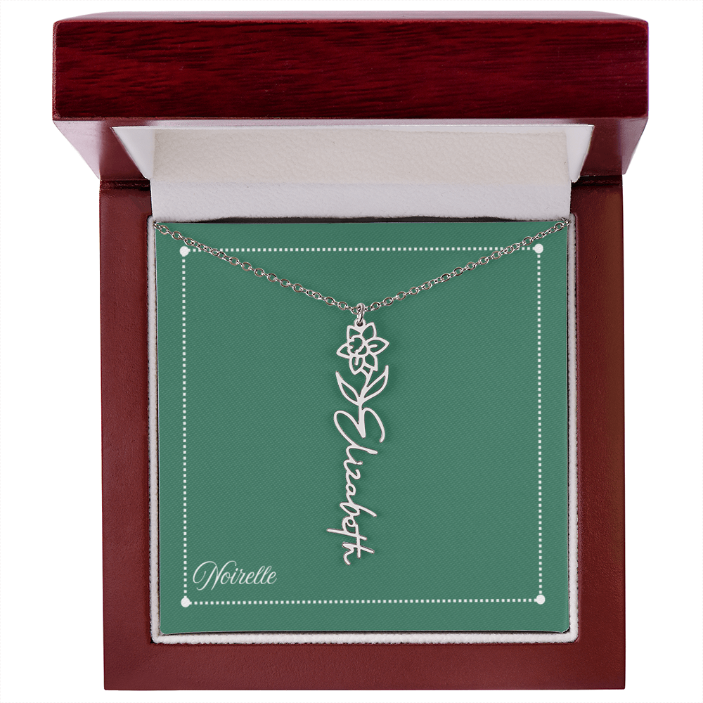 Personalized Flower Name Necklace