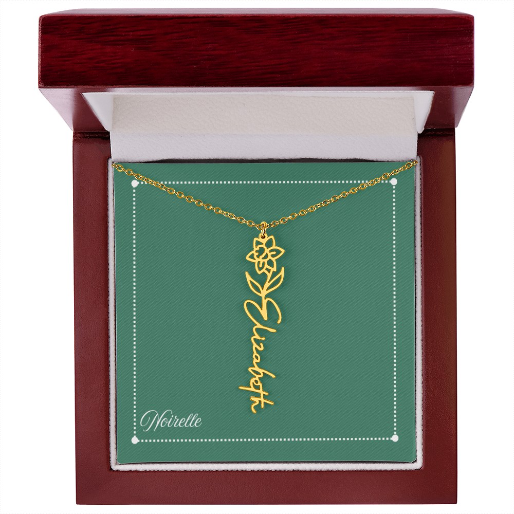 Personalized Flower Name Necklace