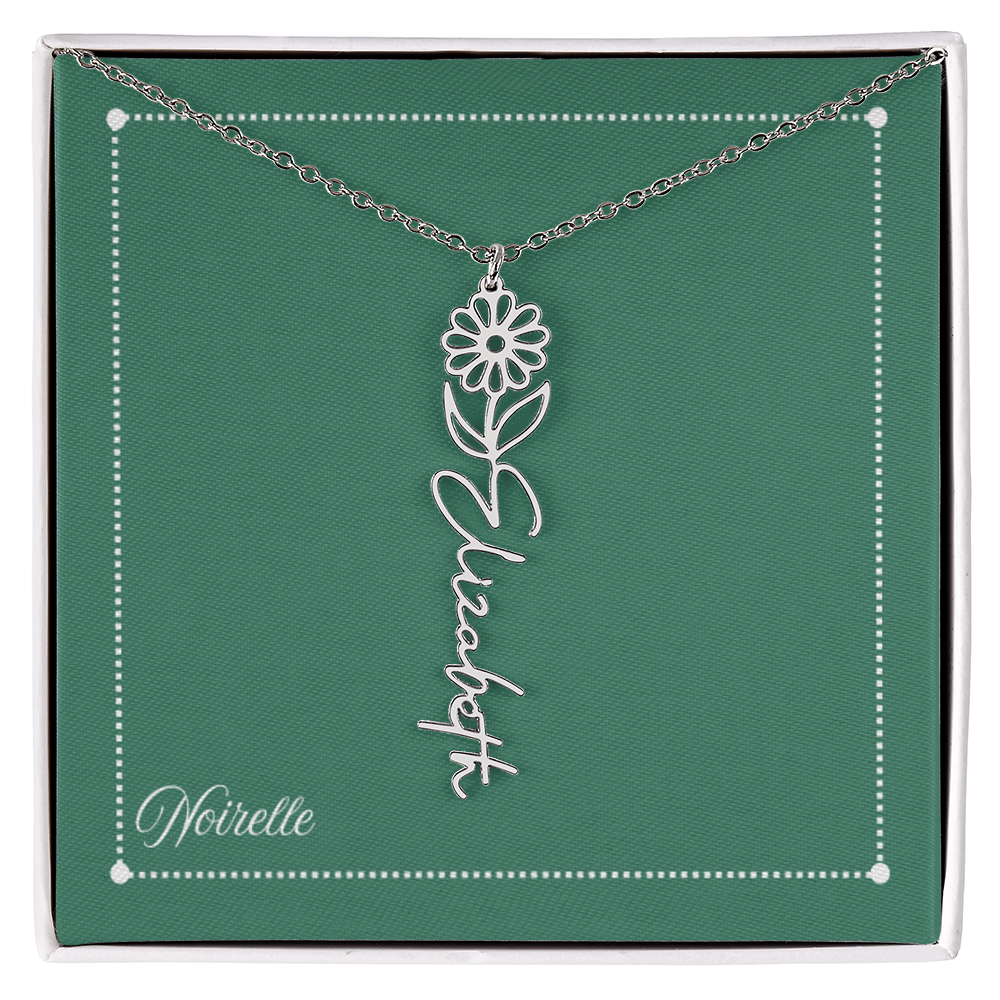 Personalized Flower Name Necklace