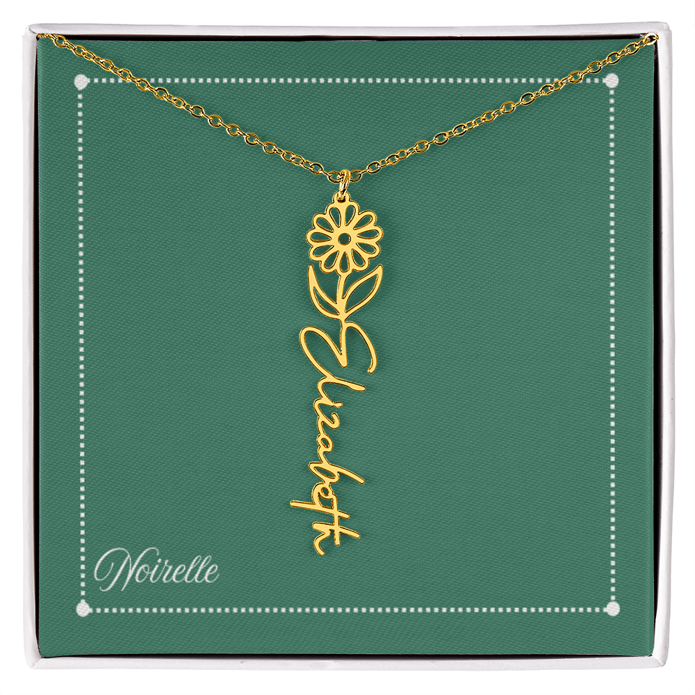 Personalized Flower Name Necklace
