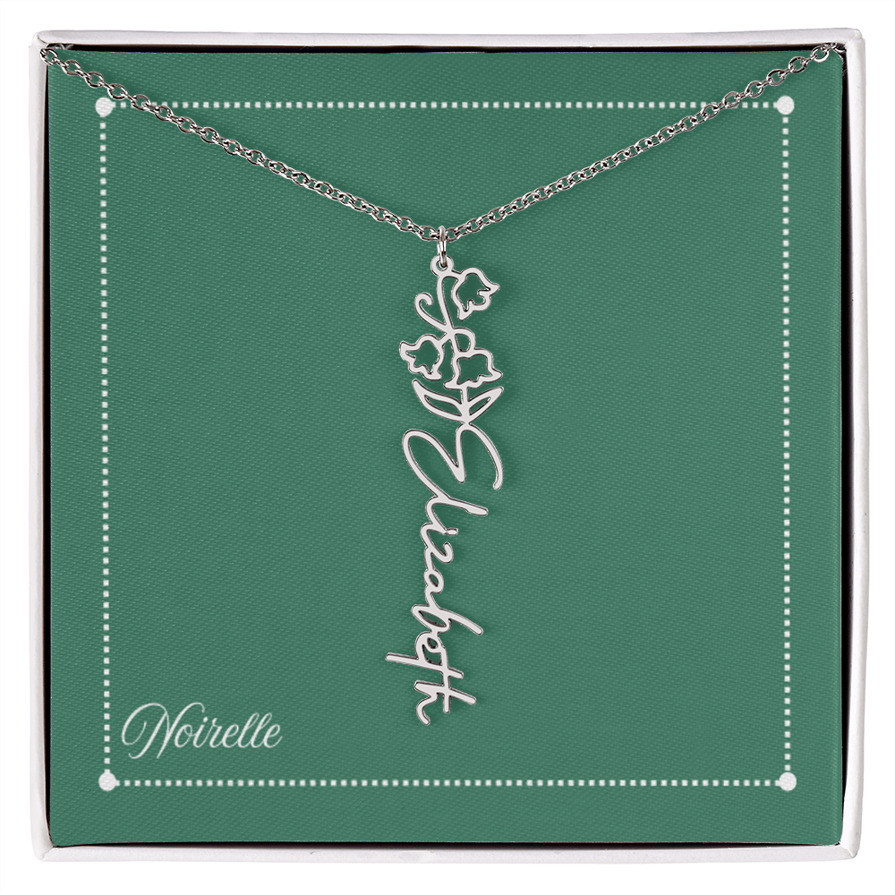 Personalized Flower Name Necklace