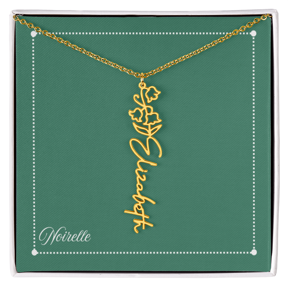 Personalized Flower Name Necklace