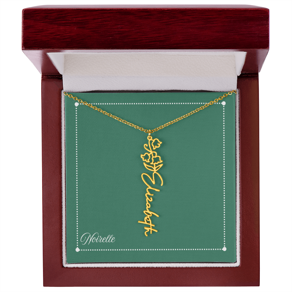 Personalized Flower Name Necklace