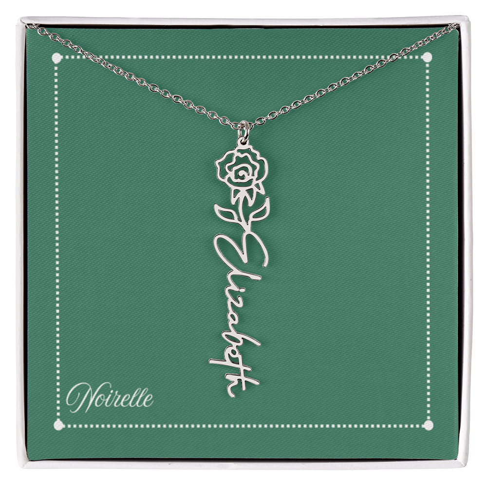 Personalized Flower Name Necklace