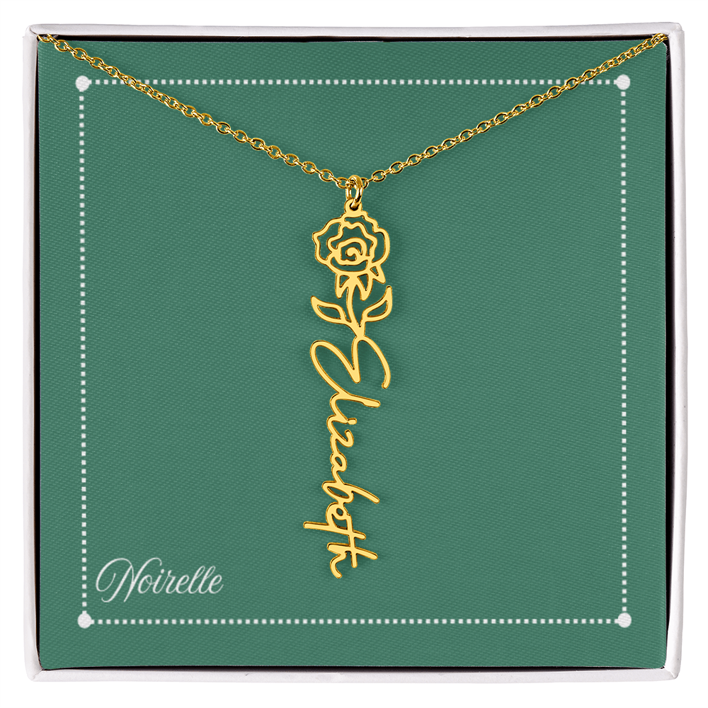 Personalized Flower Name Necklace