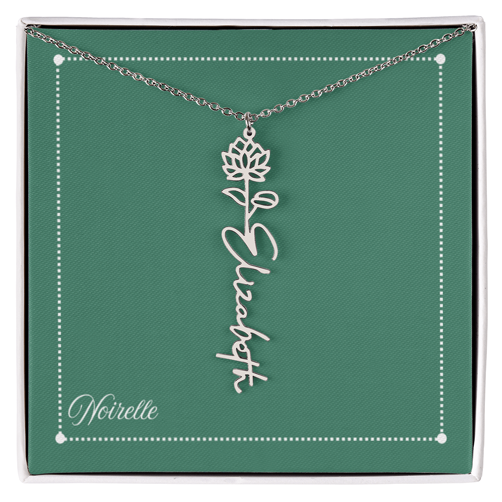 Personalized Flower Name Necklace