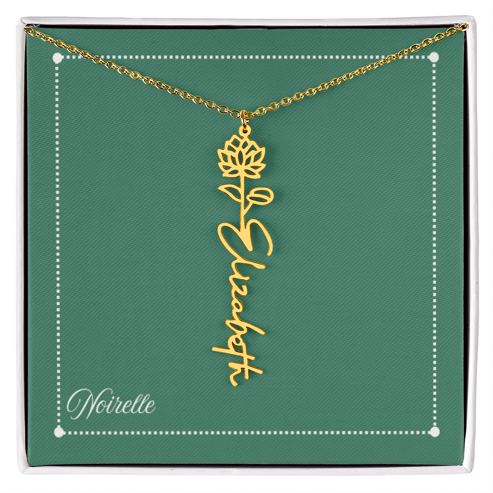 Personalized Flower Name Necklace