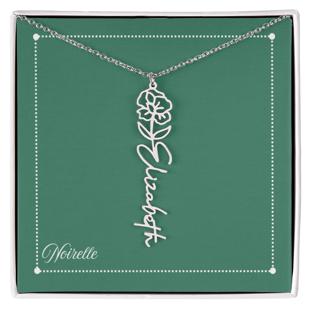 Personalized Flower Name Necklace