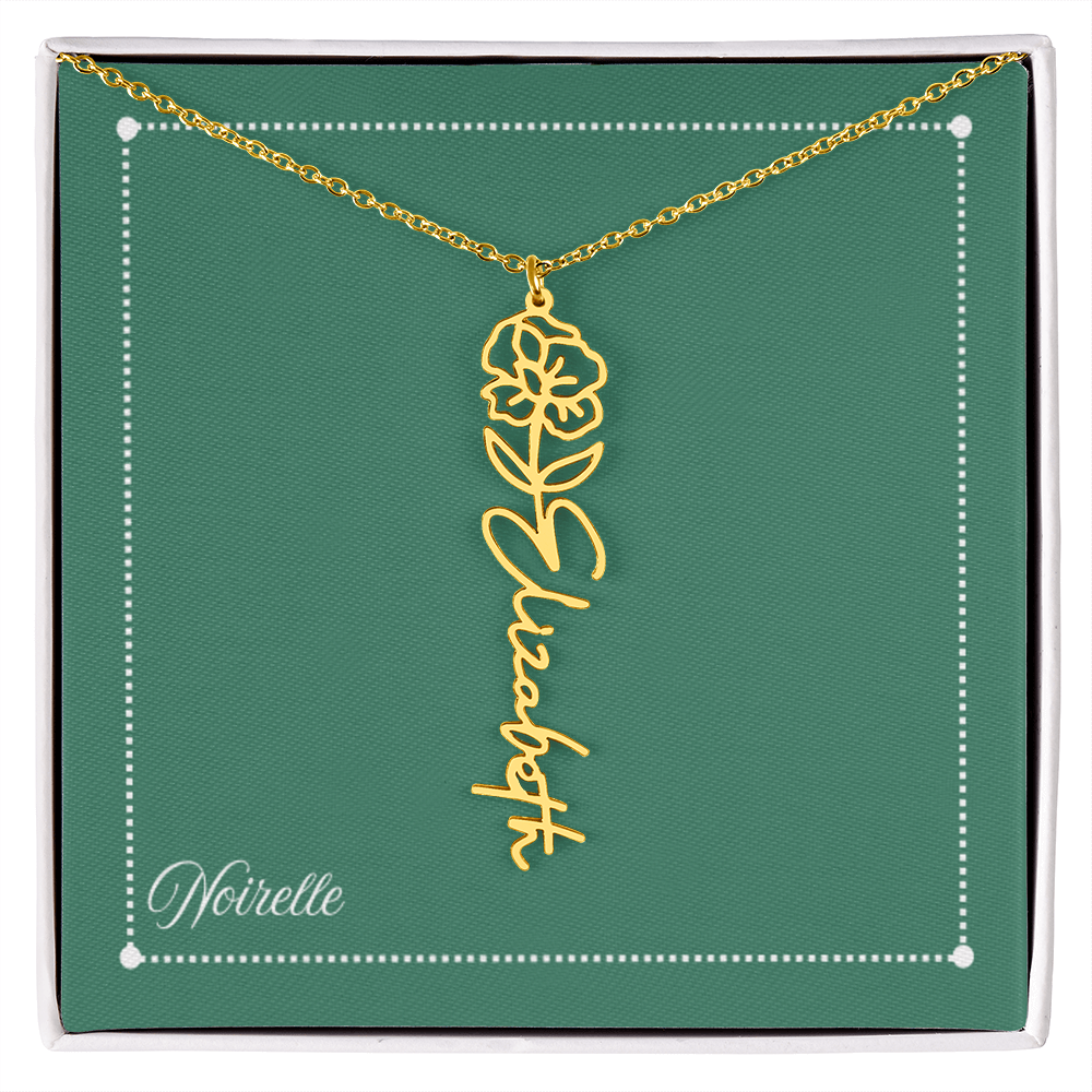 Personalized Flower Name Necklace