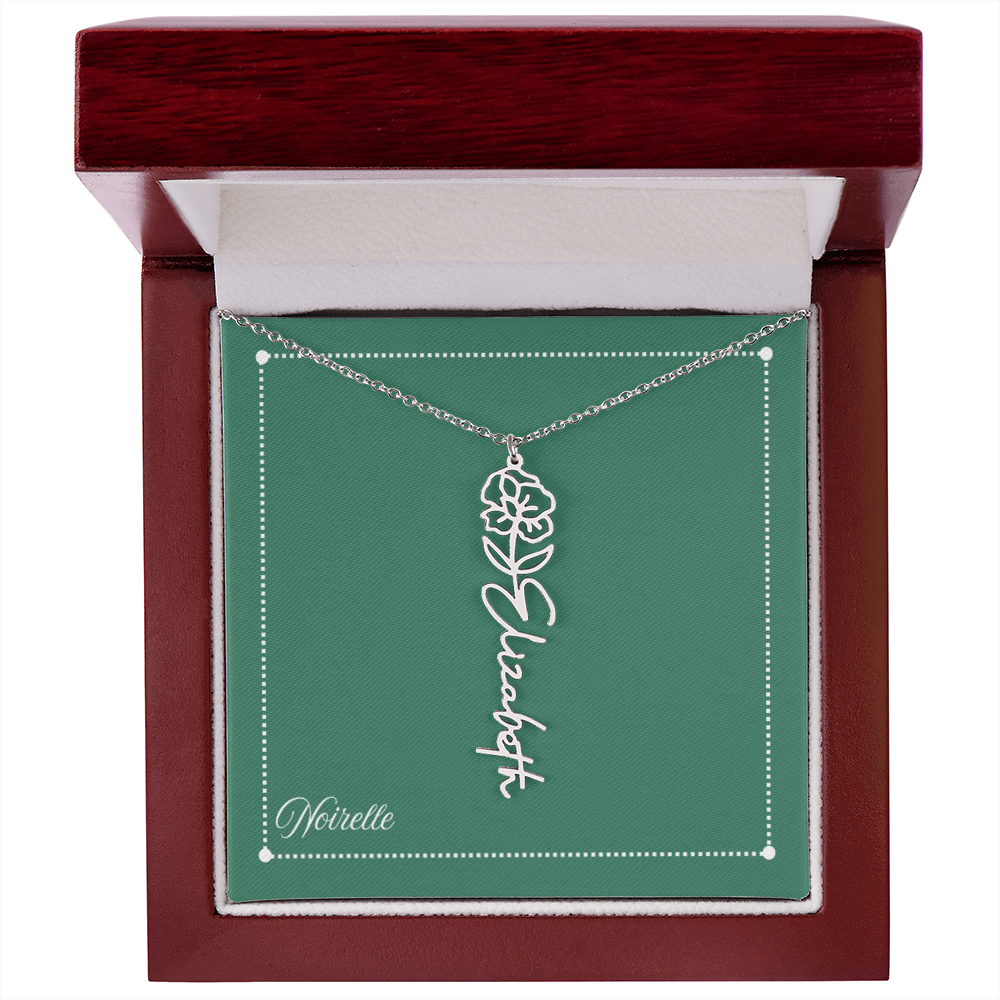 Personalized Flower Name Necklace