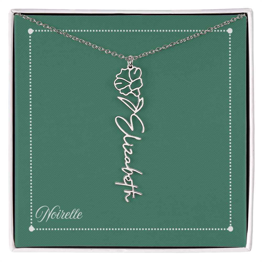 Personalized Flower Name Necklace
