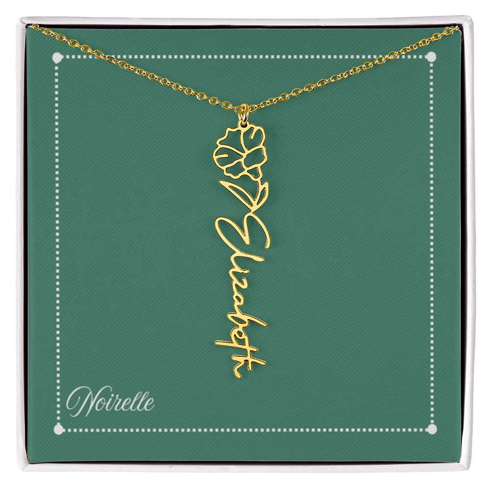Personalized Flower Name Necklace
