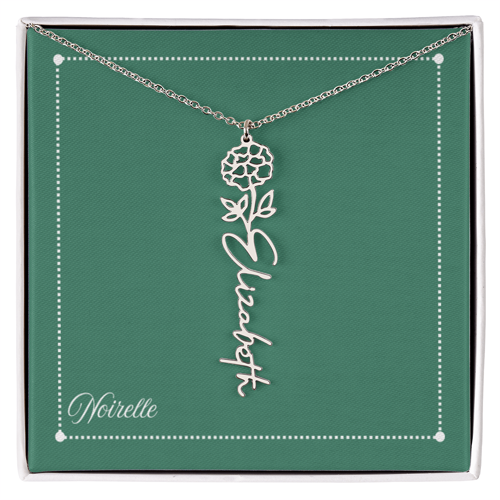 Personalized Flower Name Necklace