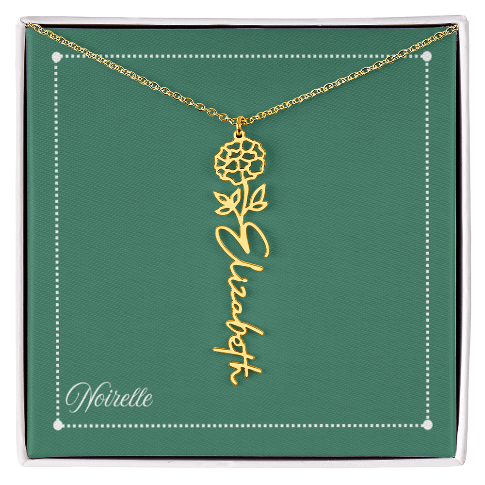 Personalized Flower Name Necklace