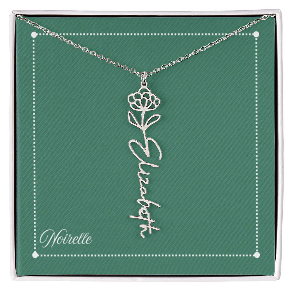 Personalized Flower Name Necklace