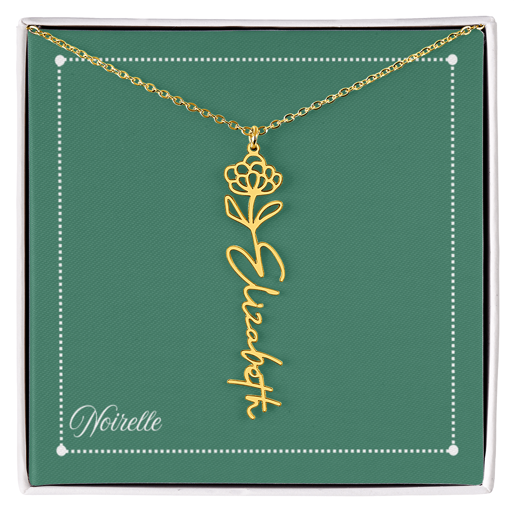 Personalized Flower Name Necklace