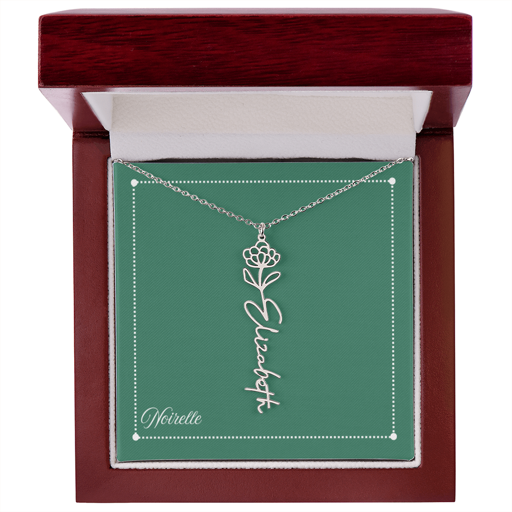 Personalized Flower Name Necklace