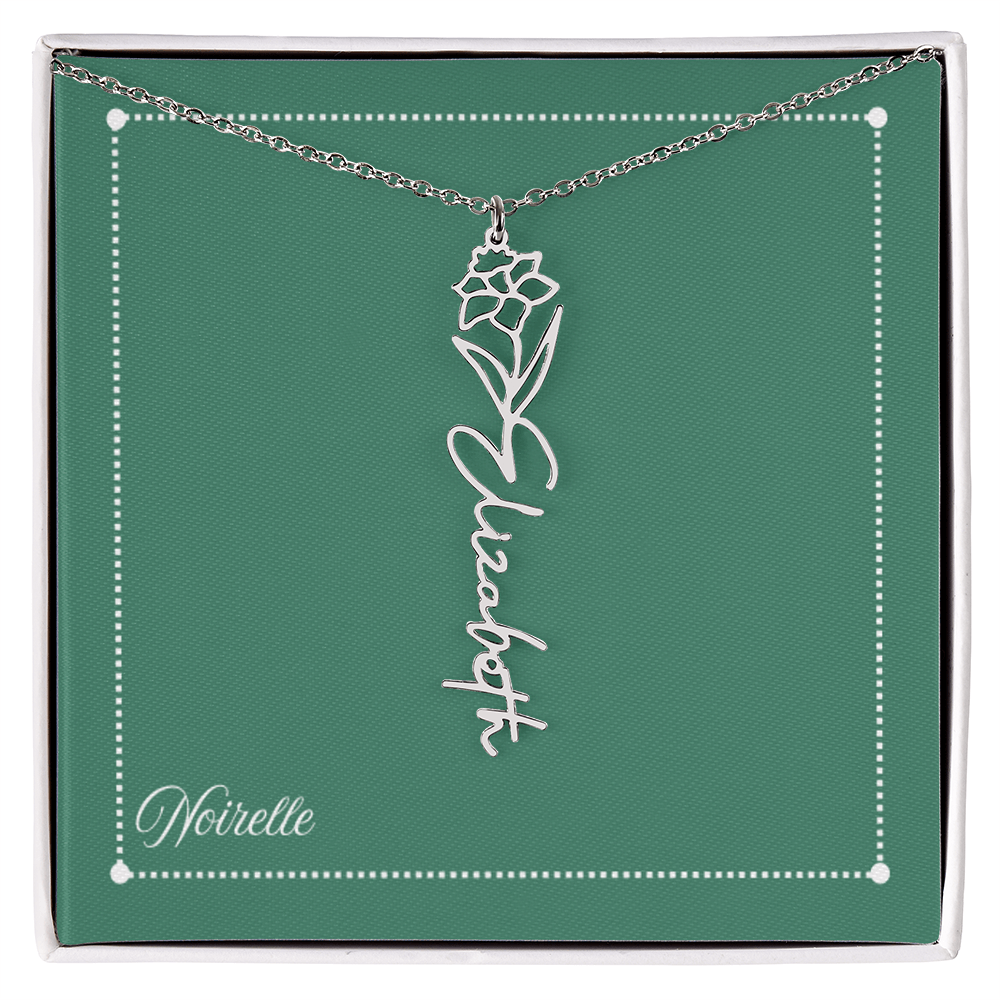 Personalized Flower Name Necklace