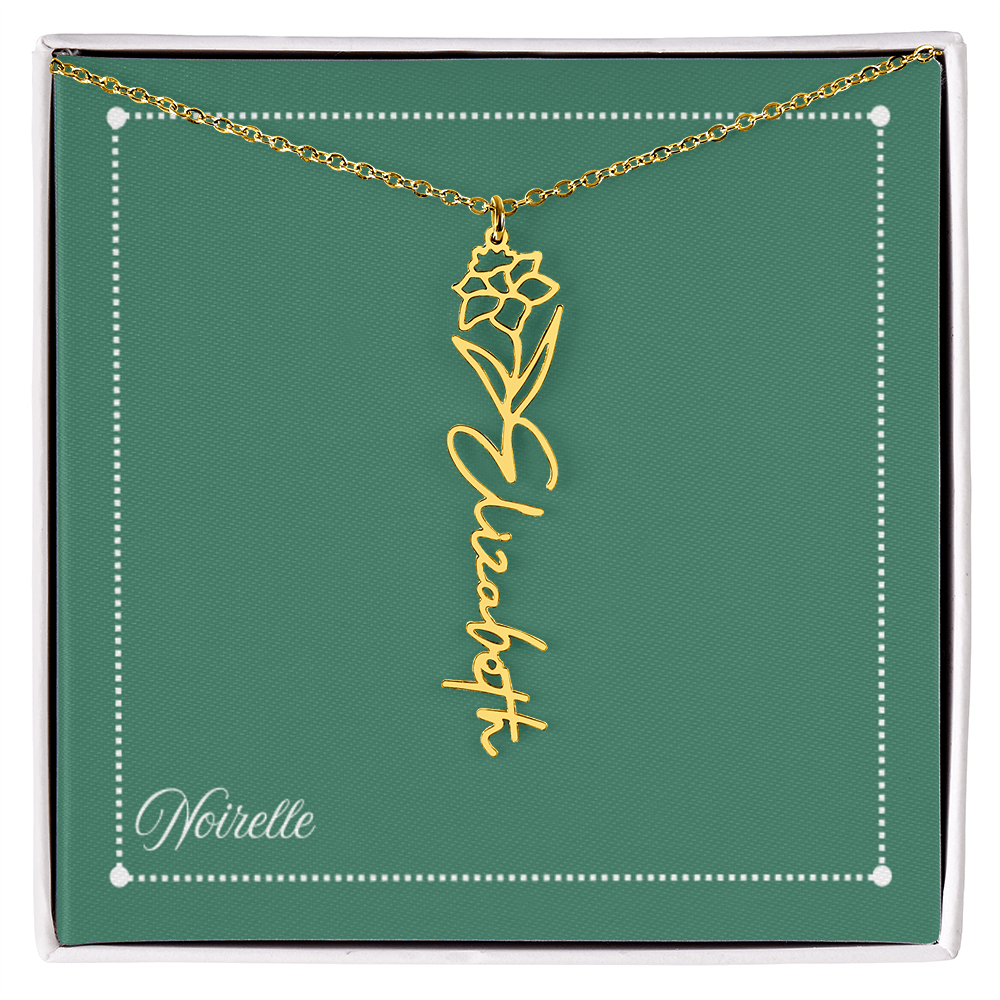 Personalized Flower Name Necklace